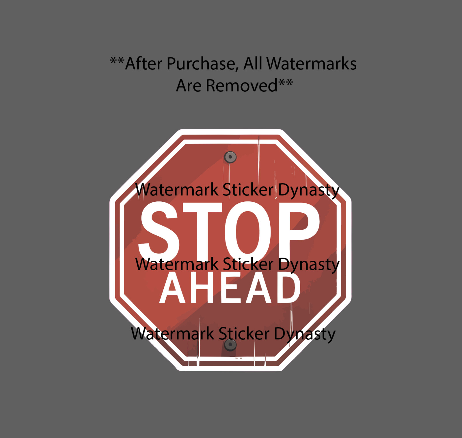 Stop Ahead Sticker Waterproof Decal Traffic Sign Retro Vintage Gift NEW