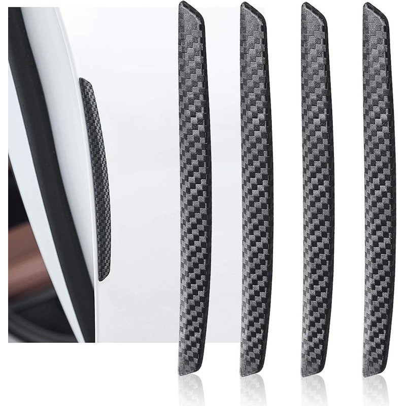 Universal Carbon Fiber Car Door Anti-Collision Strip Scratch Protector 4-Pack US