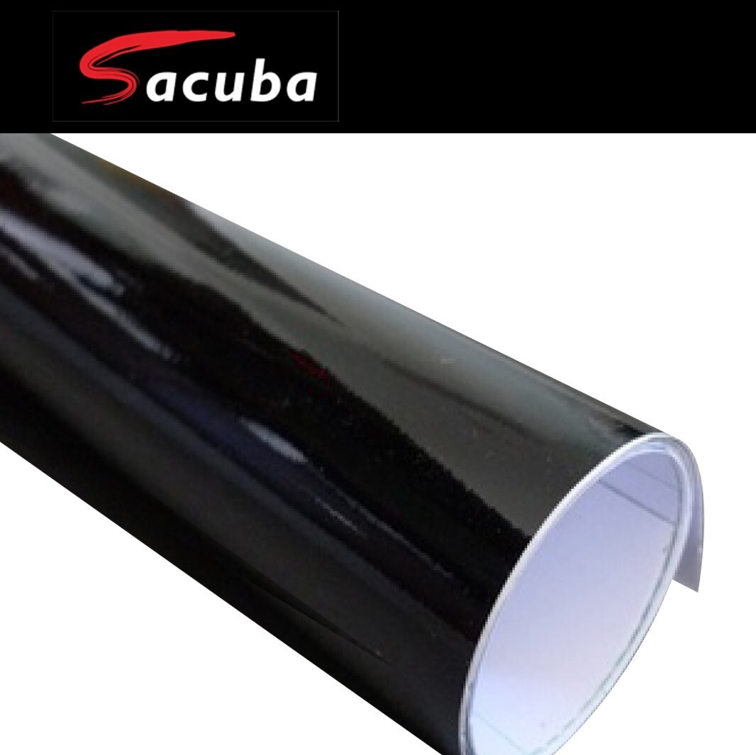 152cm x20m Glossy Black Vinyl Decorative Sticker Wrap Car Wall Furniture Cabinet