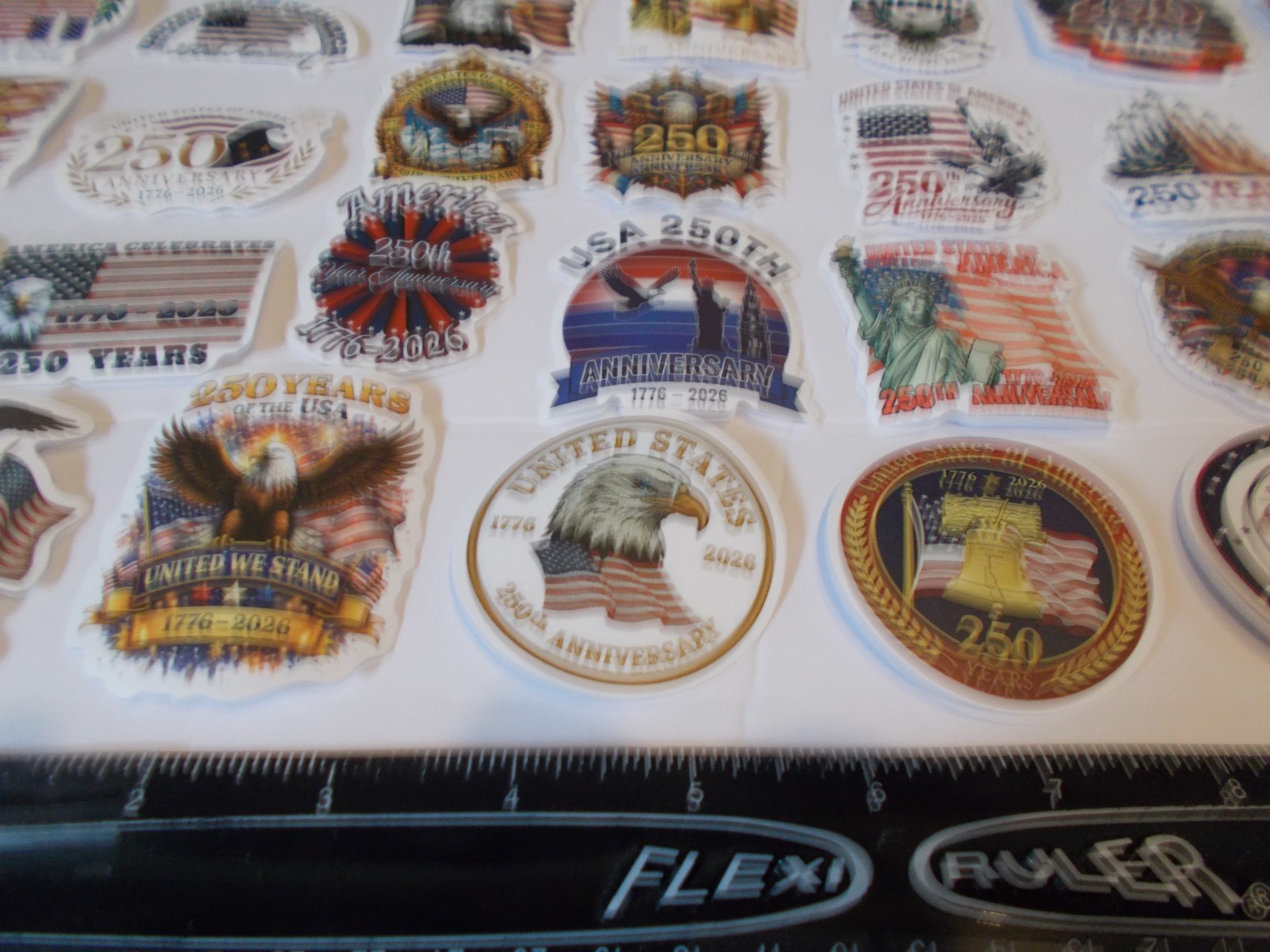 100 American 250th Anniversary Stickers 50 Different Stickers 2 of each