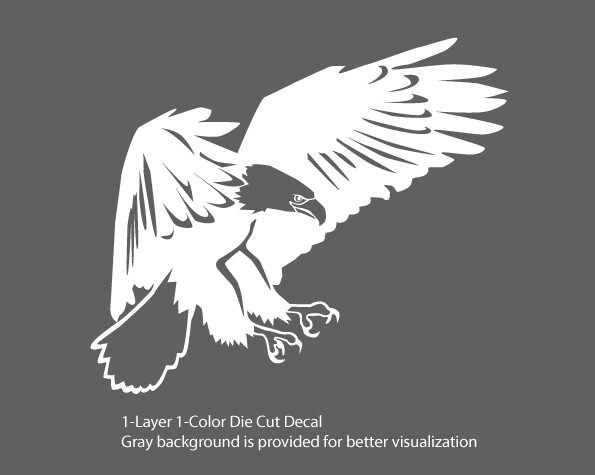 Wild Birds – Eagle #3 Flying Charging 6Yrs Outdoor Die Cut Decal Vinyl Sticker