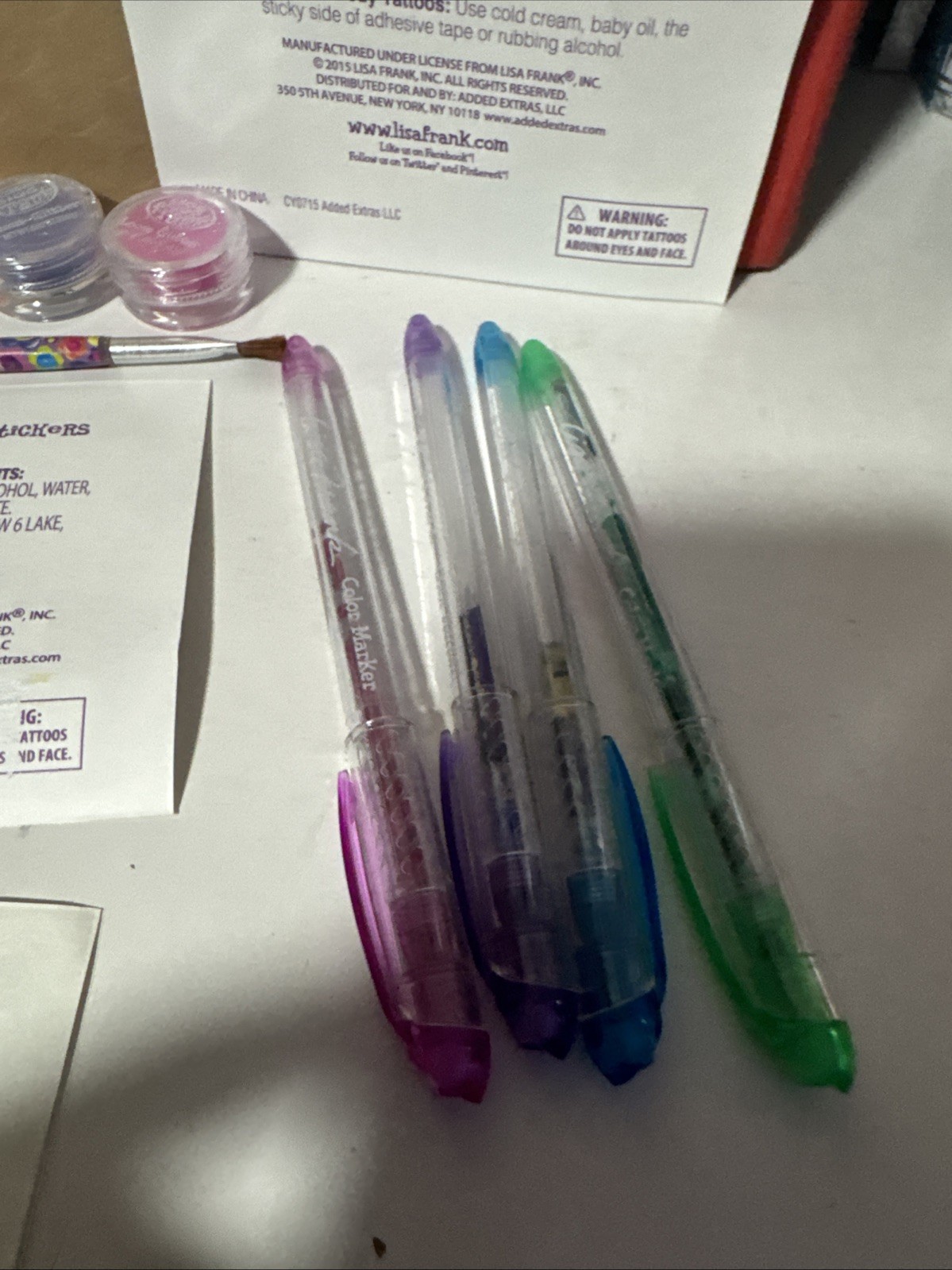 lisa frank temporary tattoos Sheets lot y2k glitter And Lisa Frank Glitter Pens