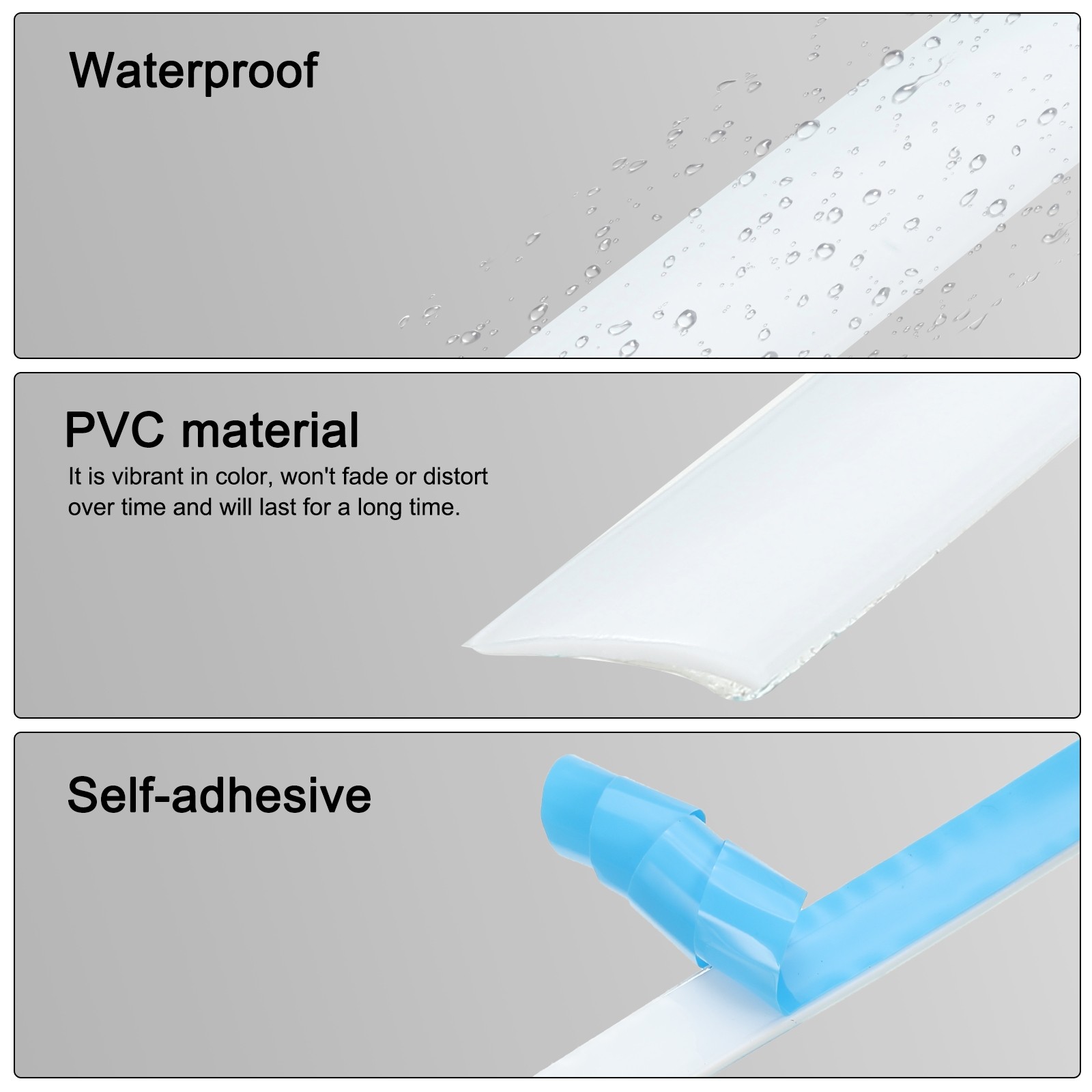 1Pcs 0.3"×19.7Ft Caulk Tape Molding Trim, PVC Self Adhesive Flexible Trim(White)