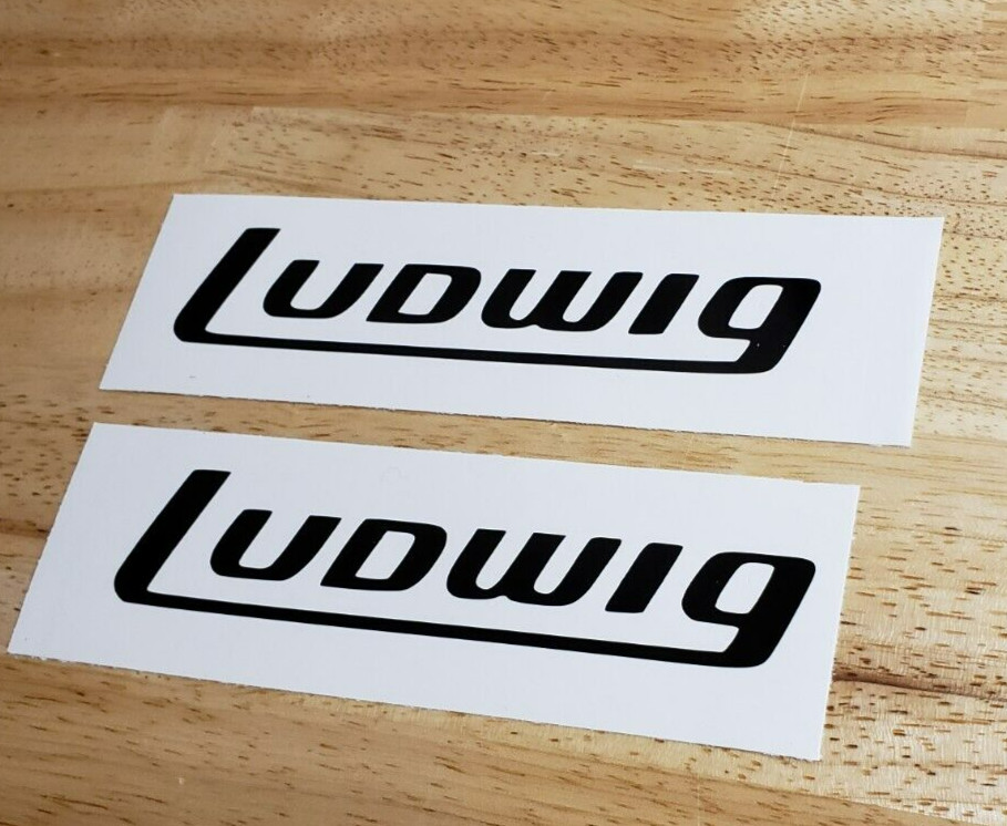 ludwig Decals Stickers Gloss Black 8" (2) Fast USA