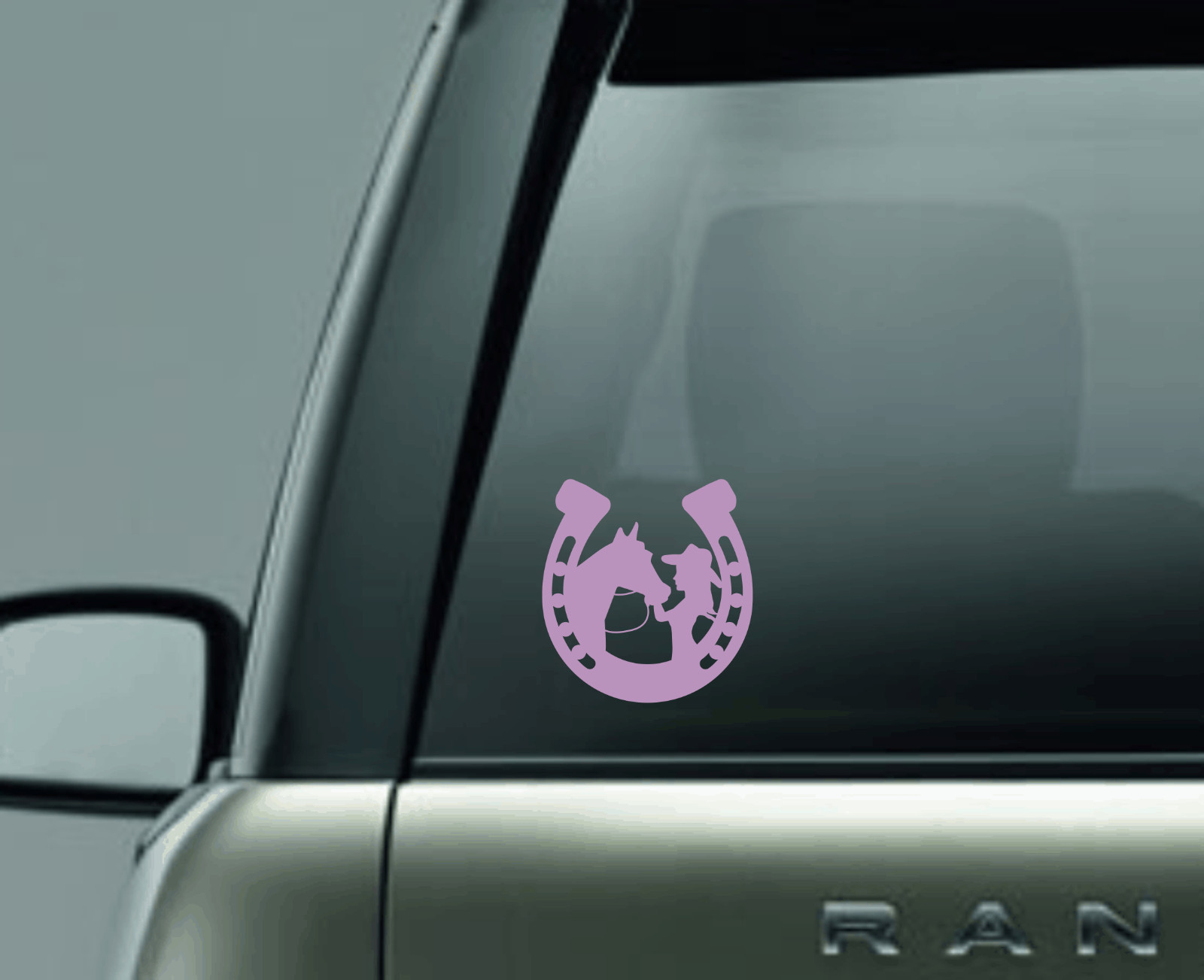 Horseshoe Cowgirl Vinyl Decal Sticker Yeti Car SUV Truck Window Tablet Laptop