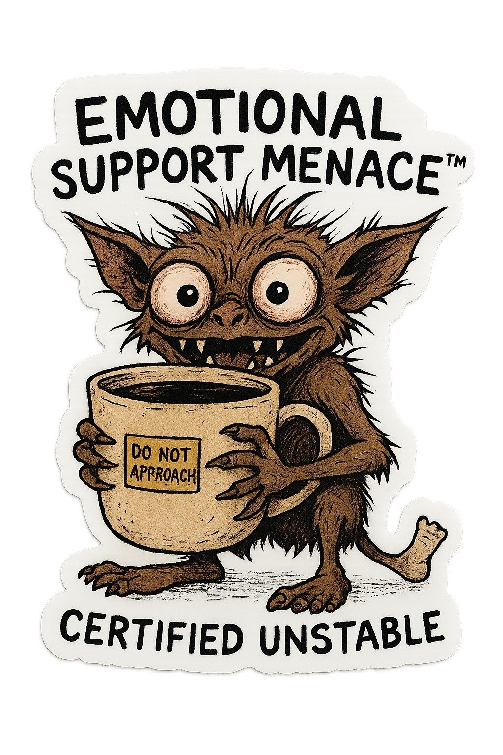 3" Sticker – Emotional Support Menace™ (the chaos you didn’t know you needed)