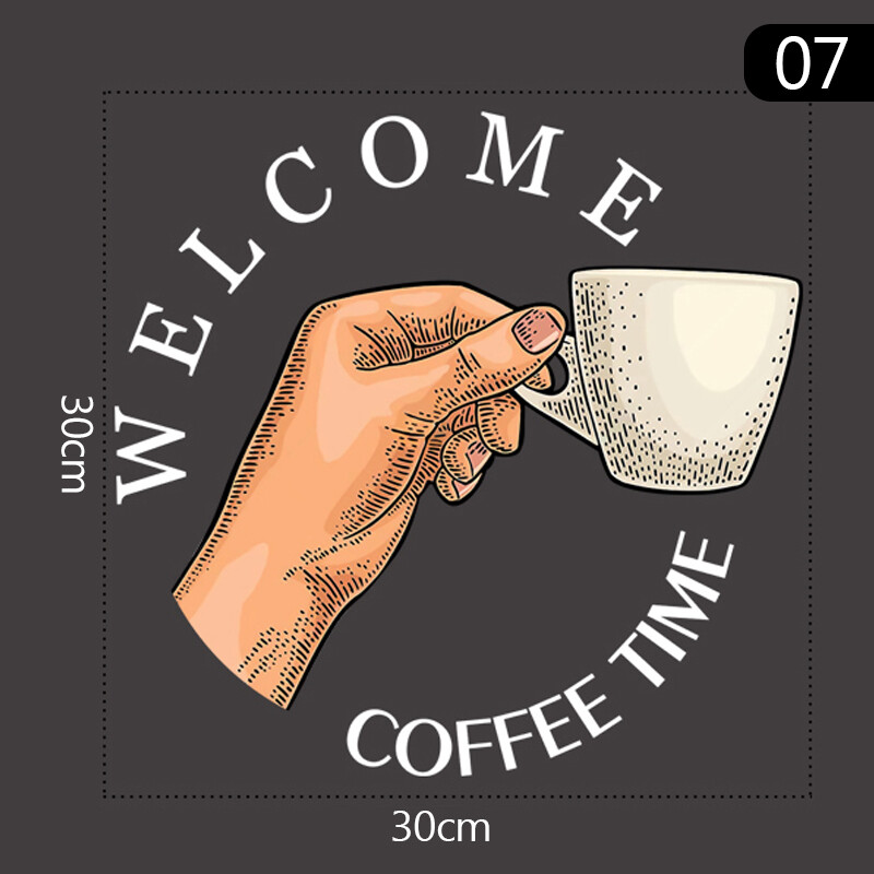 1pcs Coffee Shop Static Window Sticker Business Restaurant Storefront Logo Decor