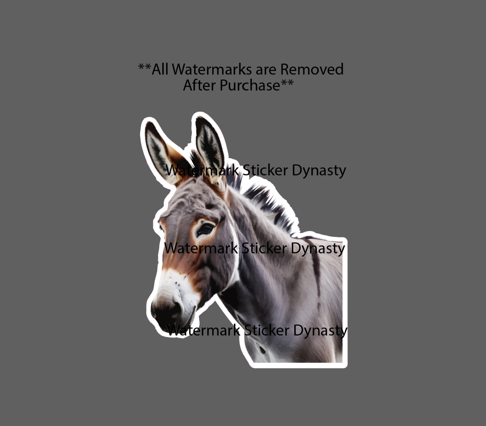 Donkey Sticker Waterproof Decal Farm Animal Realistic Outdoor Country Gift NEW