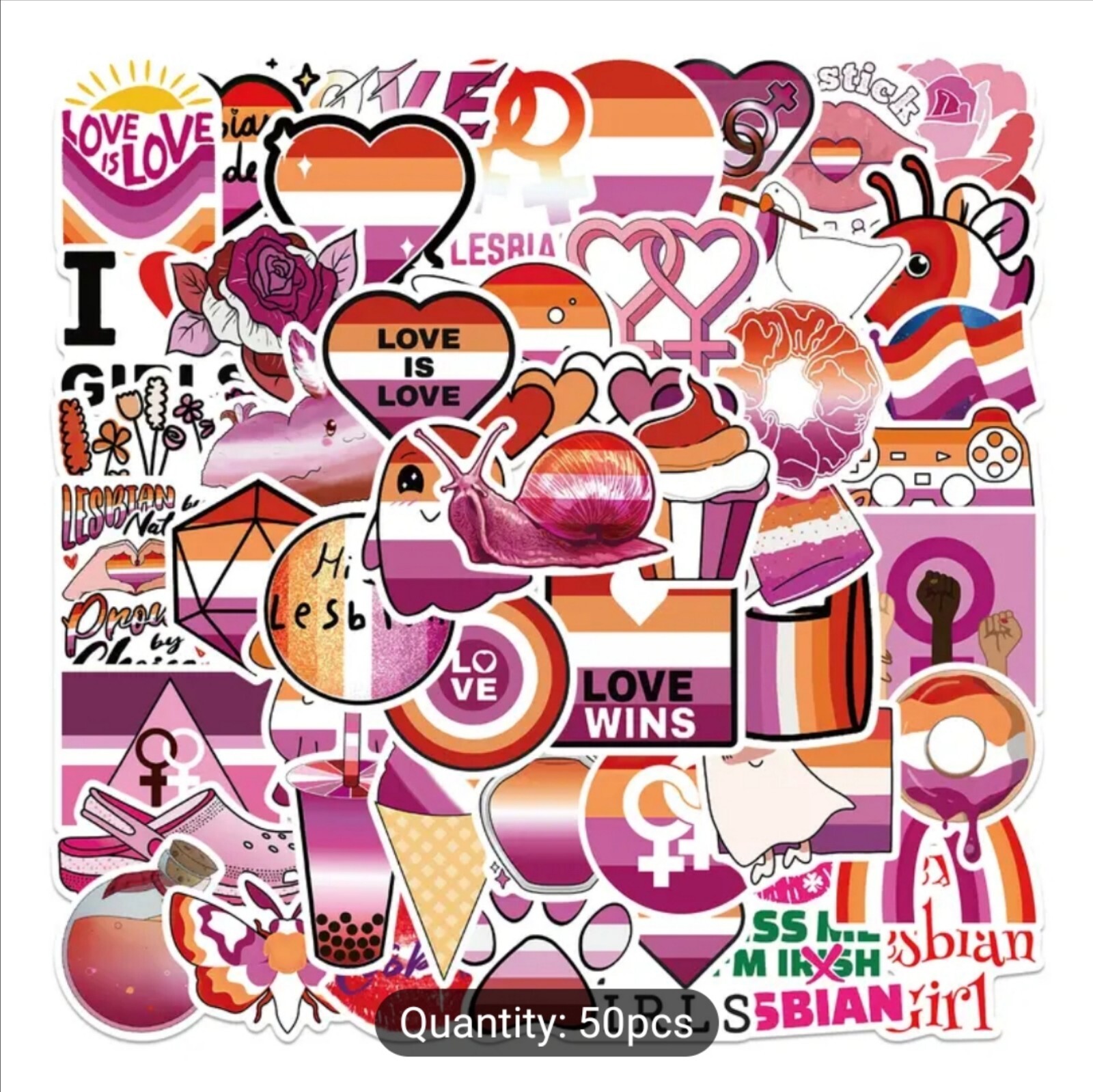 10 PCS Lesbian Pride Flag Stickers BRAND NEW