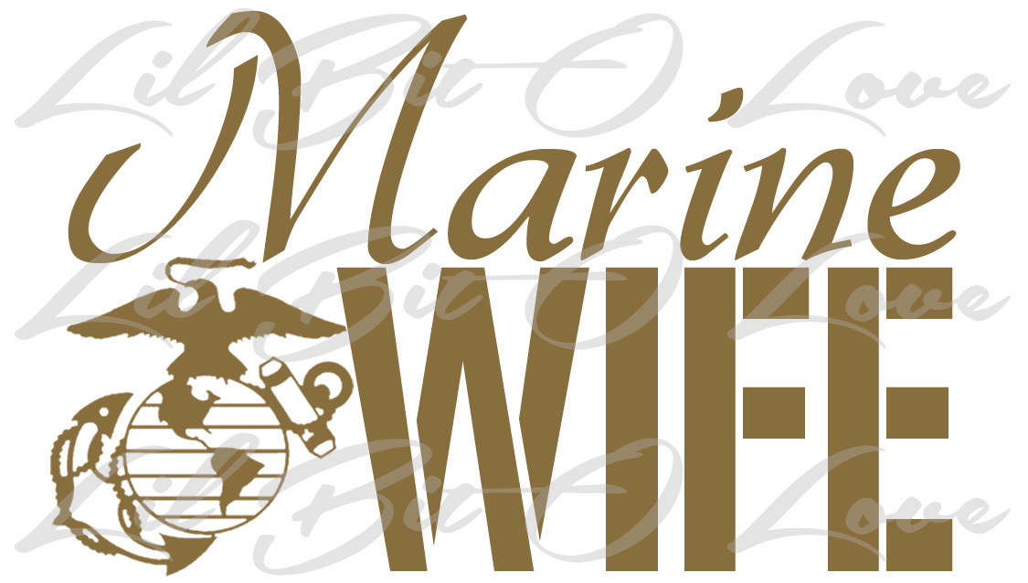 EGA Marine Wife Vinyl Decal – United States Marine Corps USMC Sticker Auto Car