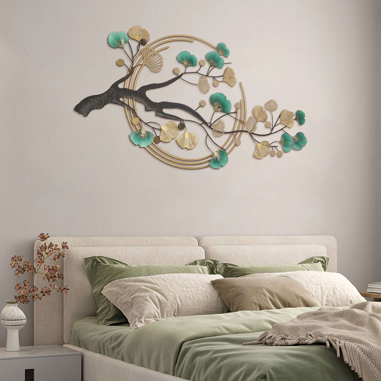 Metal Wall-mounted Home Decoration Art Creative Ginkgo Decor For Living Room