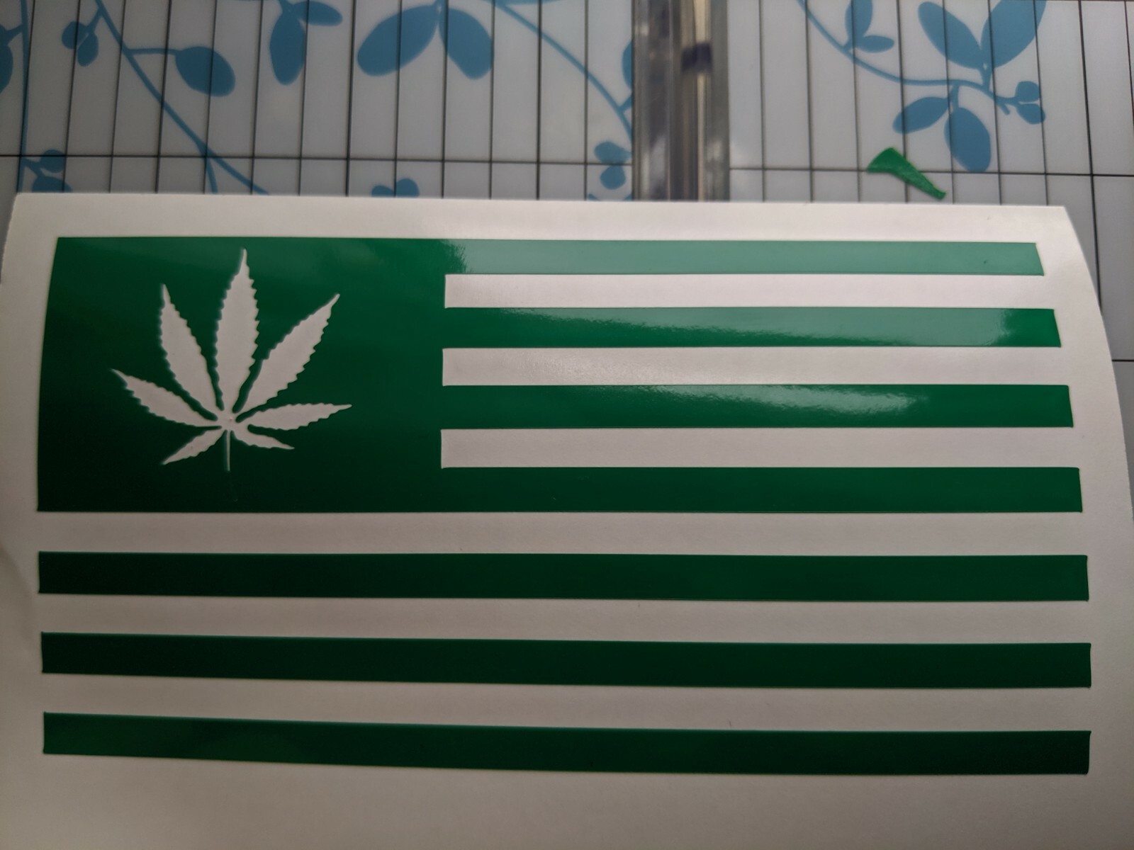 Pot Leaf flag Cannabis Vinyl Decal Sticker 420 Marijuana Weed 2.0