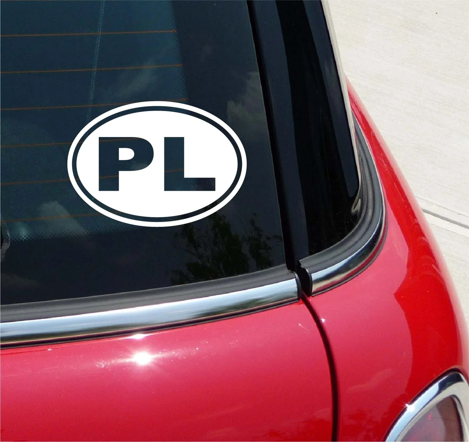 Euro PL Poland Country Code Decal Sticker Car Wall Oval NOT Two Colors