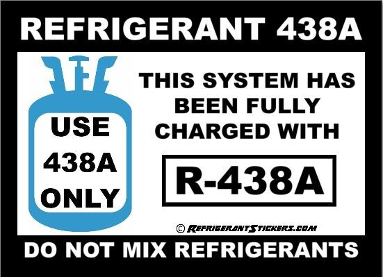 Refrigerant Retrofit Stickers X10- Properly Label Unit After Converting to R438A