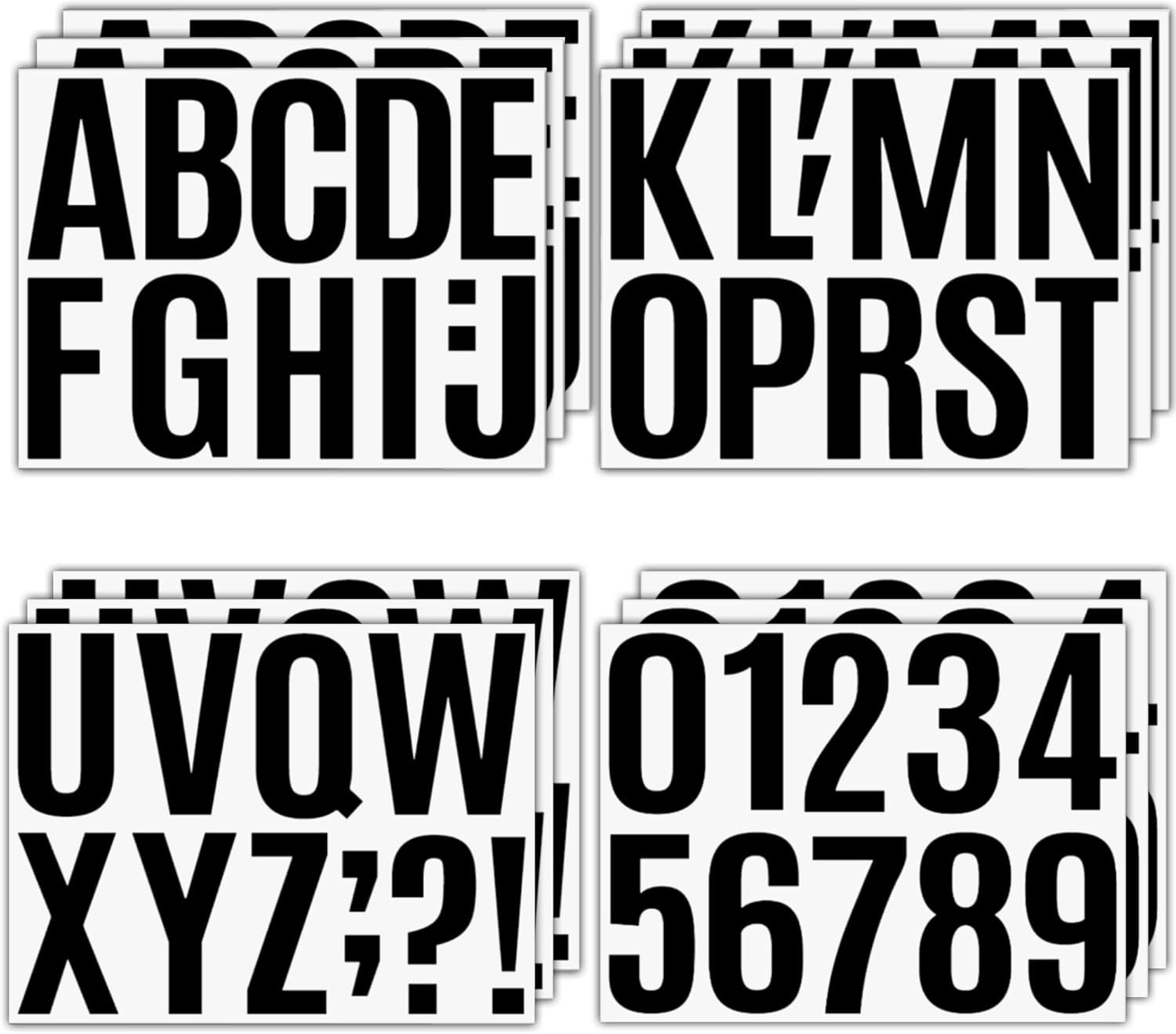 9 Sheets 3" White or Black Vinyl Letters & Numbers Kit Self-Adhesive for Mailbox