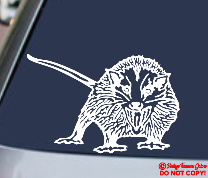 POSSUM Vinyl Decal Sticker Car Window Bumper Wall ANGRY MEAN SNARLING OPOSSUM
