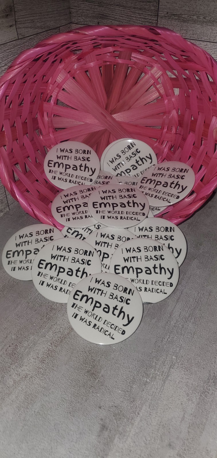 Empathy Quote Round Sticker, White Black, Inspirational, for Laptop Wall