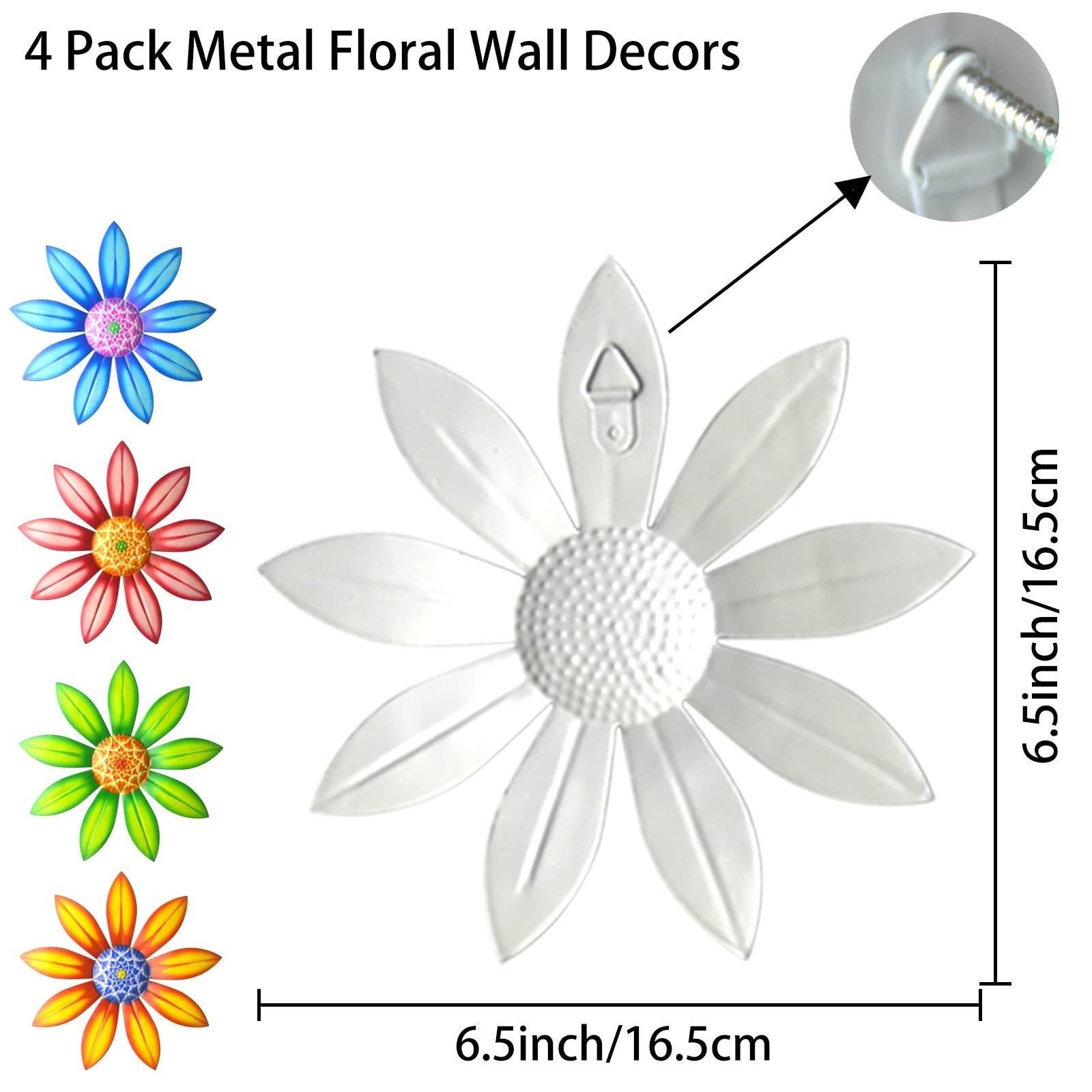 Gooyule Metal Flower Wall Art – Colorful Floral Decor for Indoor Outdoor Hang…