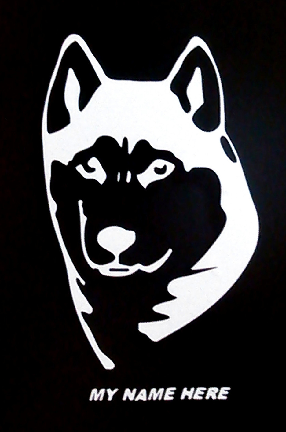 HUSKY HEAD CUSTOM DOG'S NAME VINYL DECAL STICKER 5 1/2" INCH