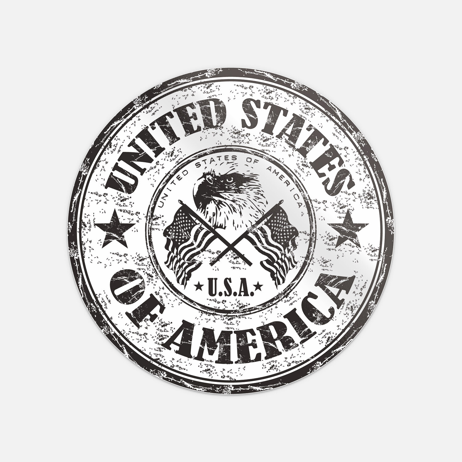 United States Of America Eagle USA Travel Grunge Stamp Vinyl Sticker Decal