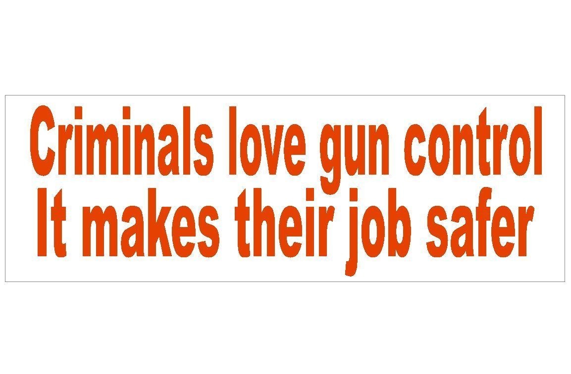 Criminal Gun Control Political Bumper Sticker or Helmet Sticker D291