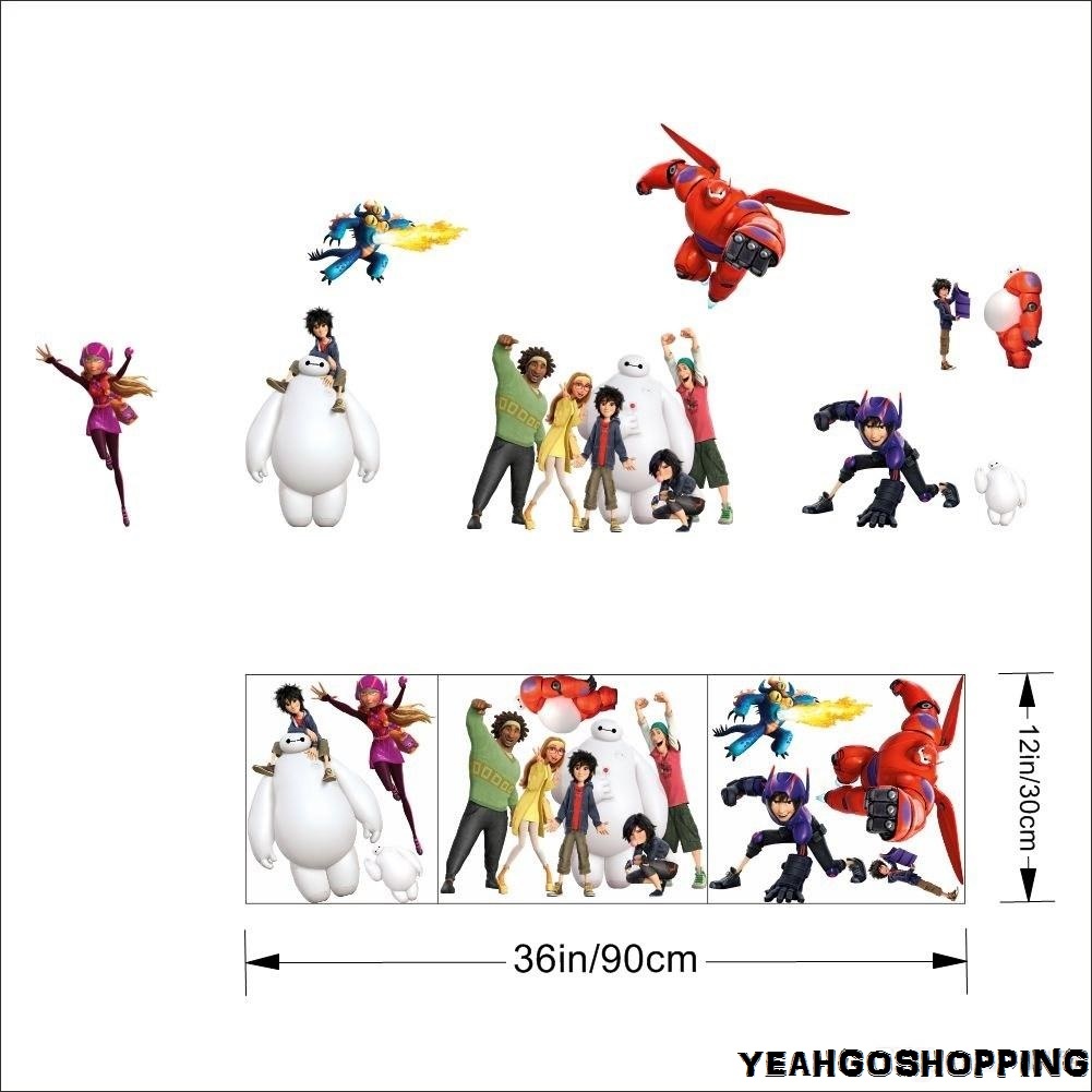 One Big Hero 6 Wall Sticker Cartoon Character Removable – (36 " X 12 ")