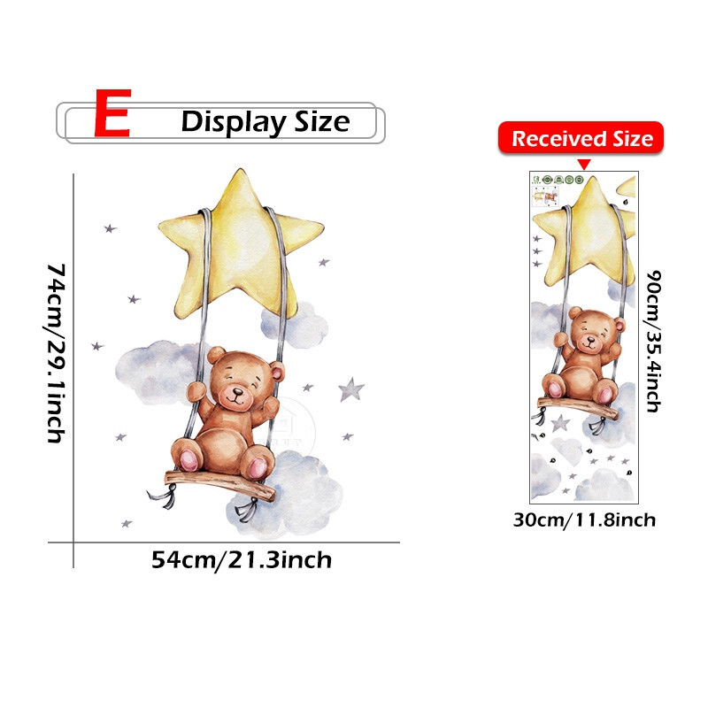 Wall sticker wall sticker bedroom children newborn BEAR ON THE STAR