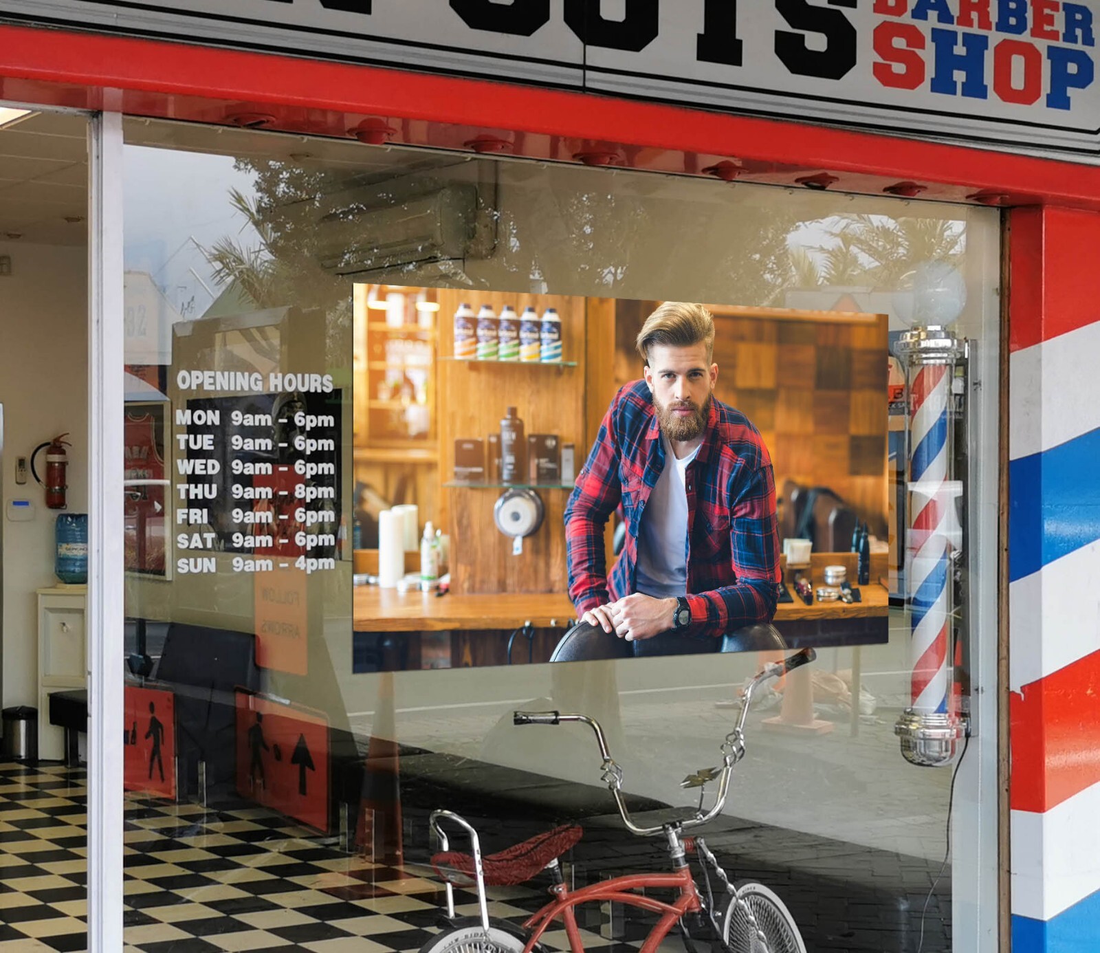 3D Man Hair Cut A619 Barber Shop Window Stickers Vinyl Wallpaper Wall Murals Amy