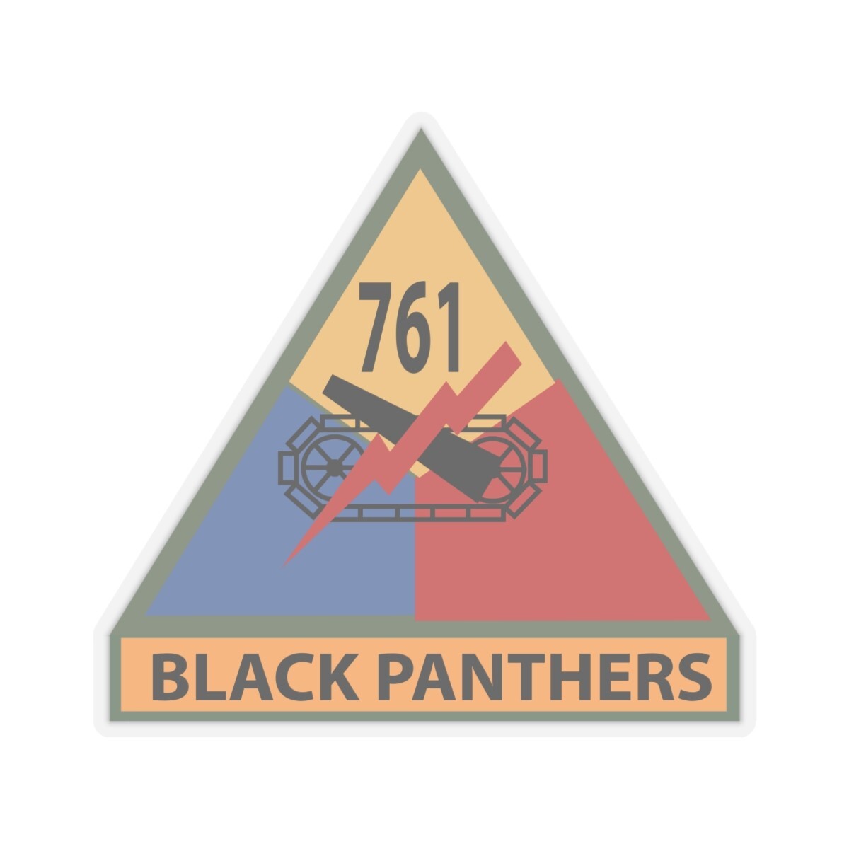 Kiss-Cut Stickers – Army – 761st Tank Battalion SSI w Name Tape