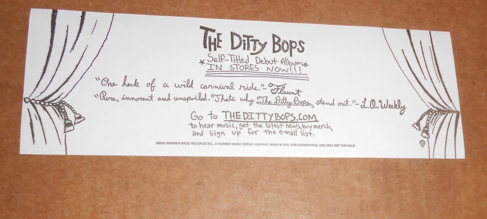 The Ditty Bops Moon Over the Freeway Bumper Sticker Promo 8×3