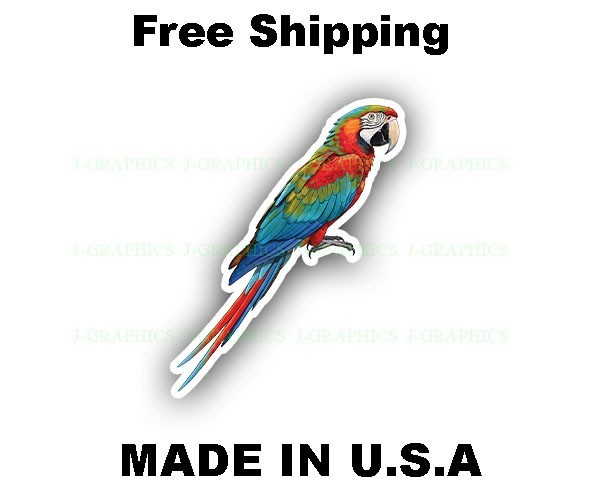 Macaw Parrot Bird Vinyl Sticker Decal Tropical D