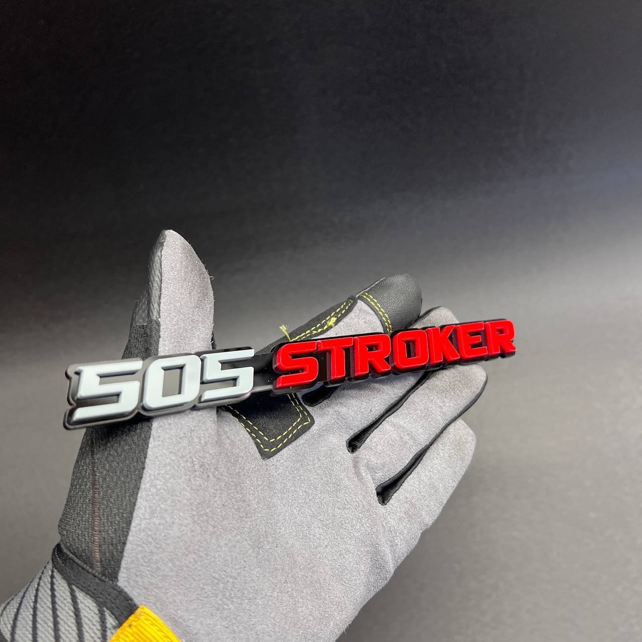1X 505 stroker Custom 3D Car Fender Emblem Acrylic Badge Gray / RED / black