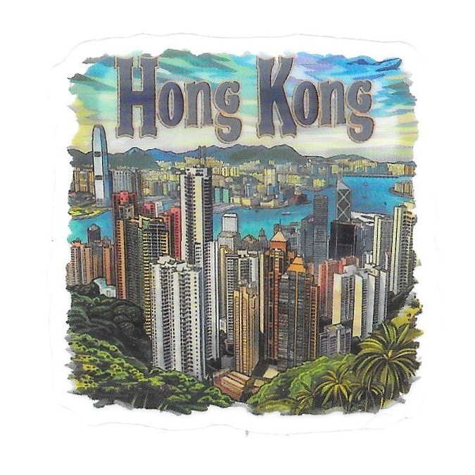 China Hong Kong Skyline Die Cut Clear Asian Vinyl Sticker Decal Souvenir