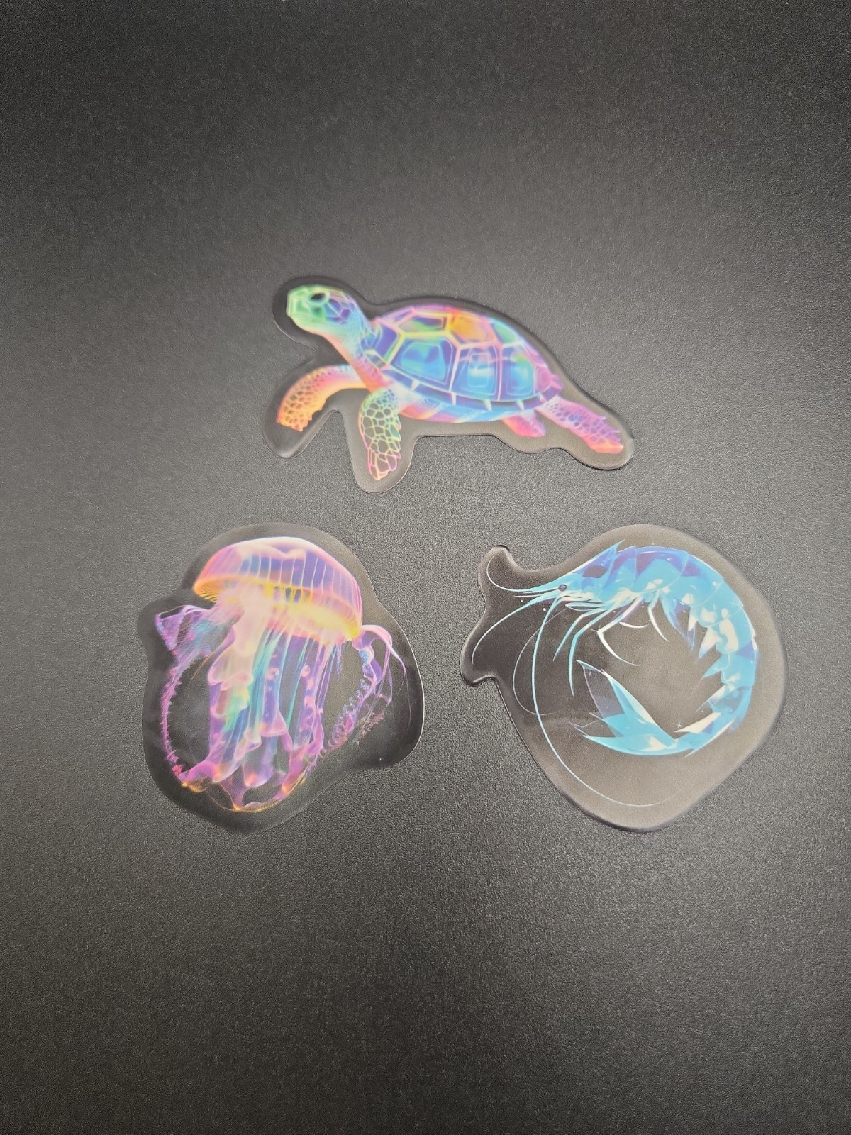 Ocean Themed Glow In The Dark Stickers!! Vinyl Waterproof – Turtle Shrimp Jelly