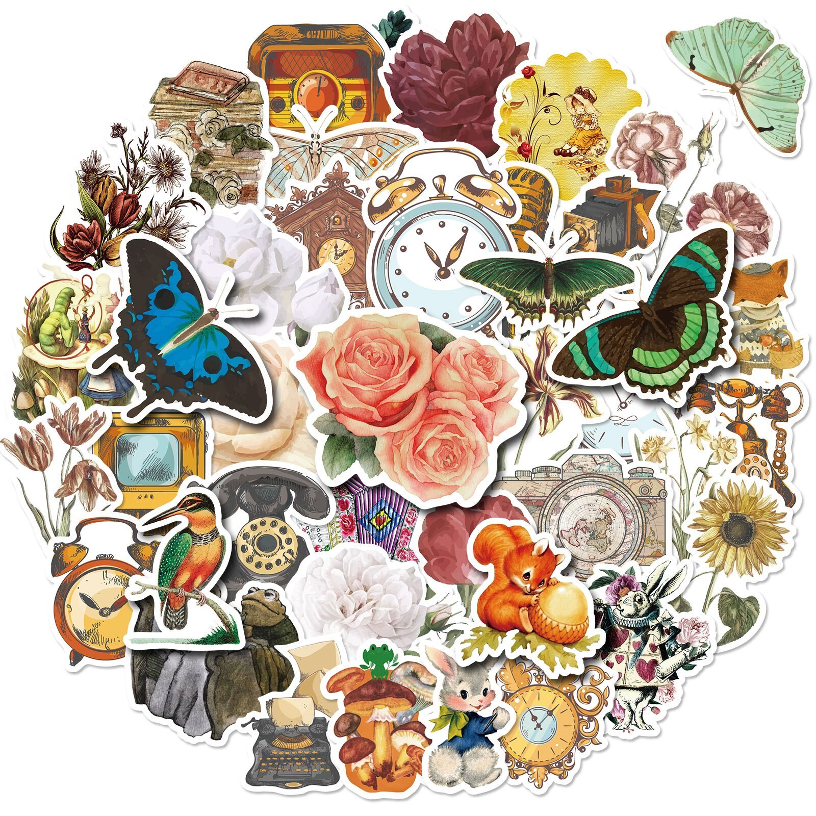 200pcs Retro Cottagecore Vintage STICKER PACK，#170171174200