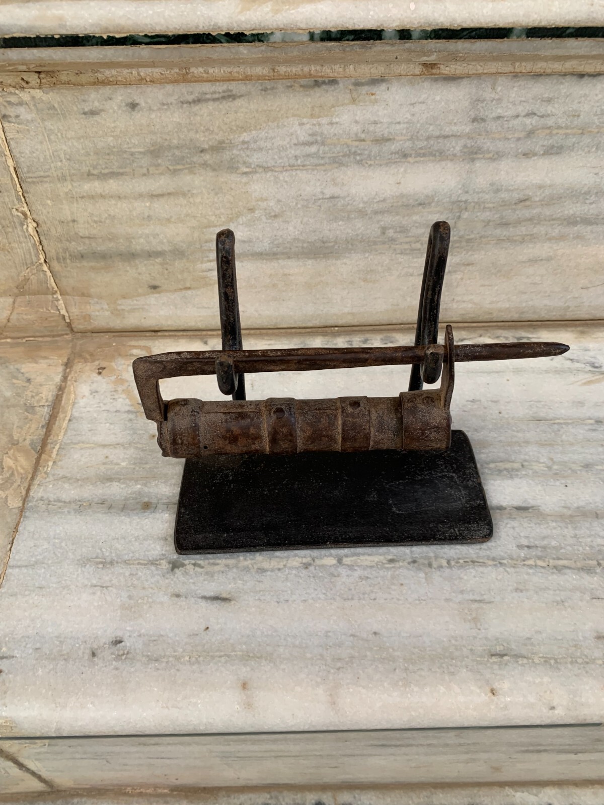 Global Views A Chores Antique Lock & Without Key on Stand home Decor