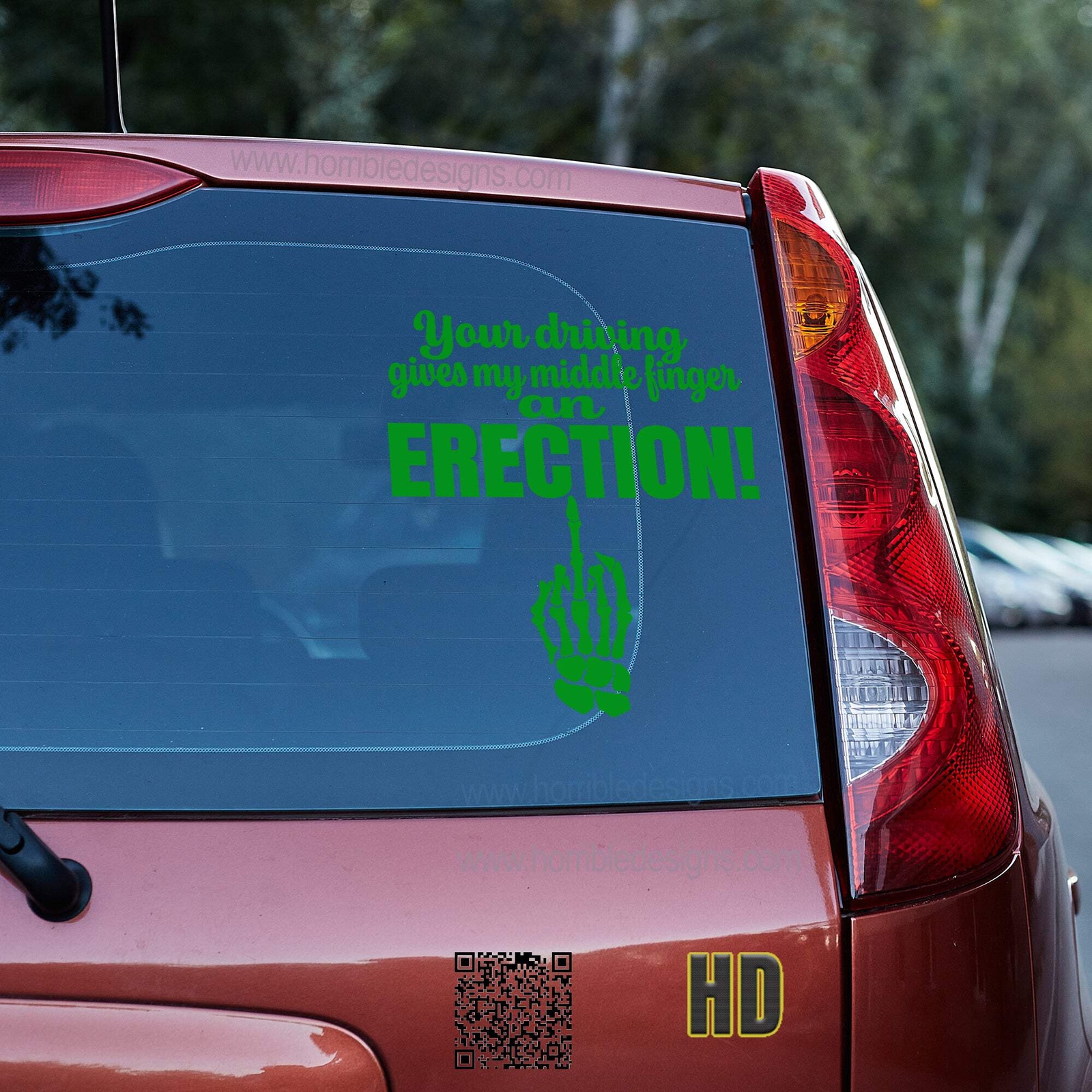 Your driving gives my middle finger an erection 3 Vinyl decal