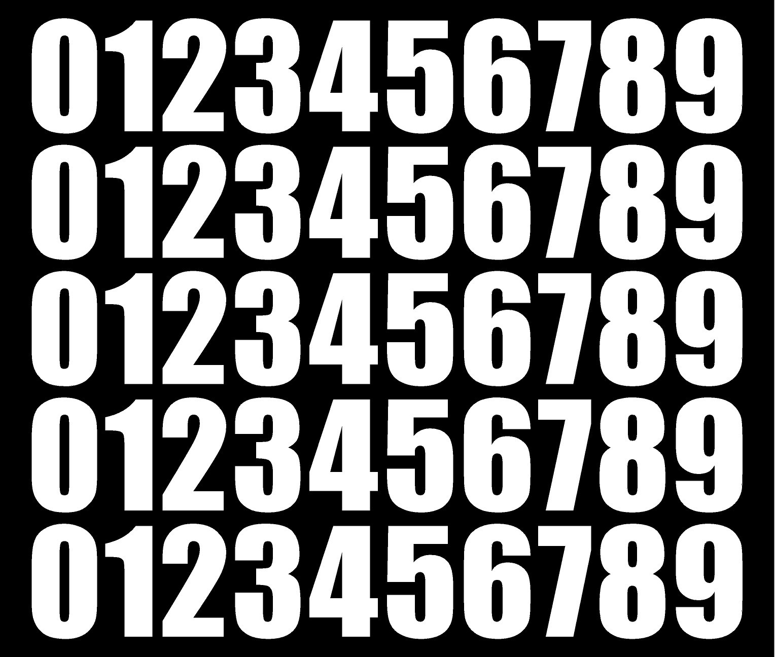 0 1 2 3 Numbers Die Cut Vinyl Decals Waterproof Many Colors and Sizes