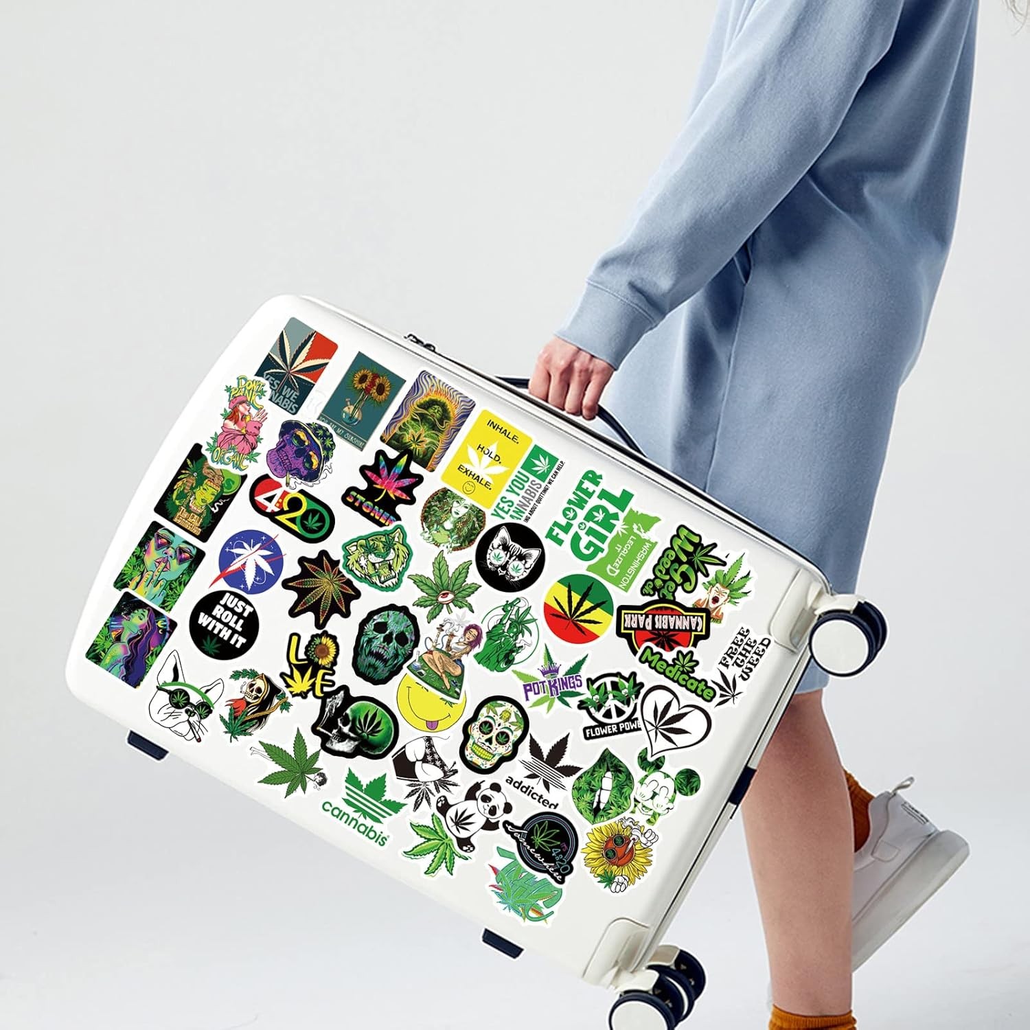 Weed Stickers for Adults, 50PCS Plant Vinyl Waterproof Sitckers