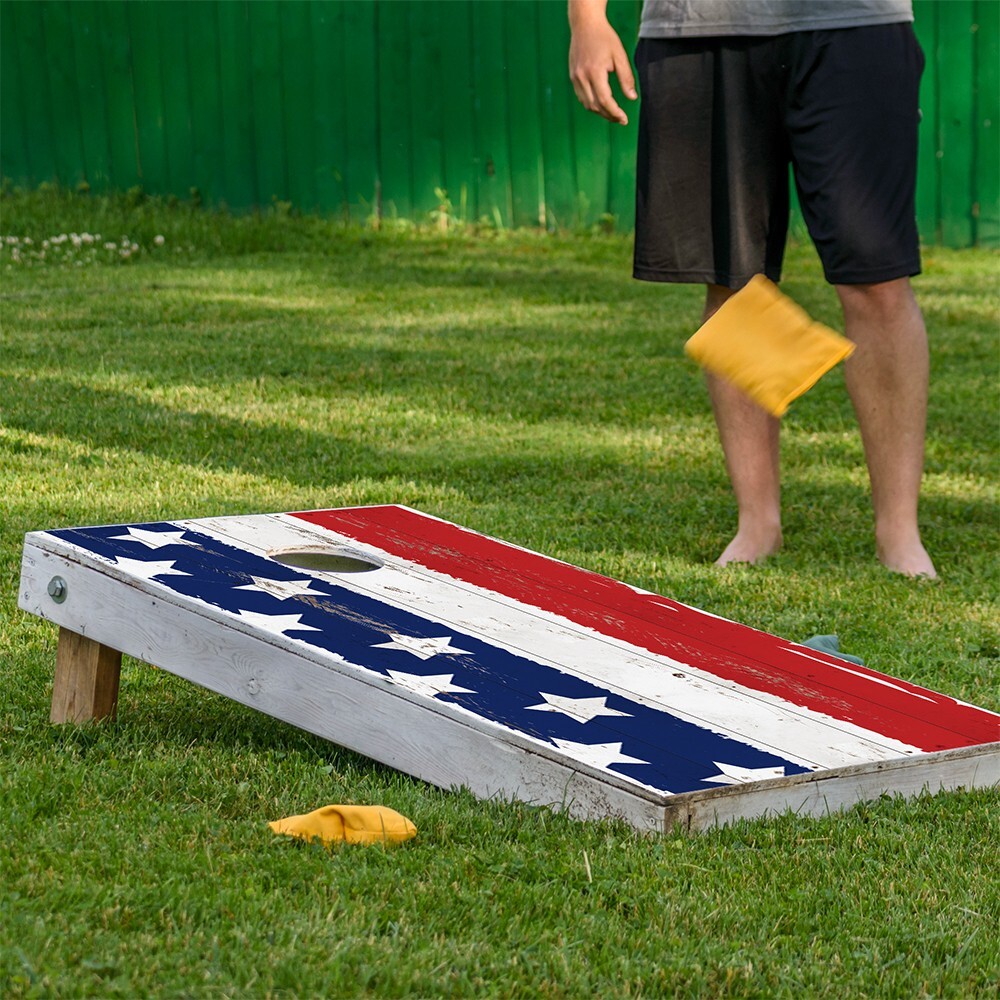 Stars and Stripes US American Flag Cornhole Board Wraps and Decals Vinyl Sticker