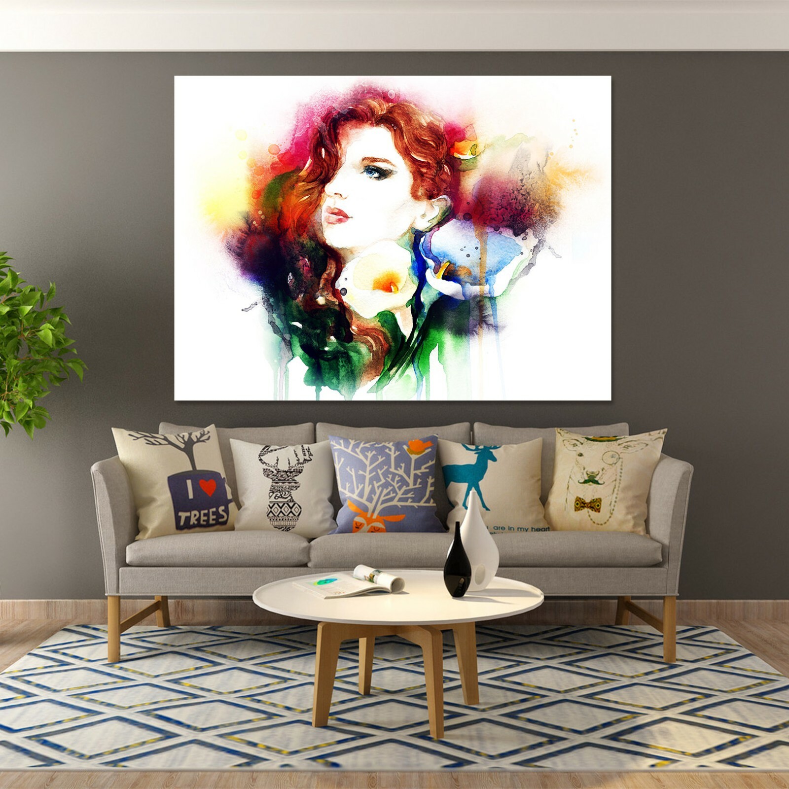 3D Watercolor Flower B311 Wall Stickers Vinyl Wallpaper Mural Wall Murals Amy