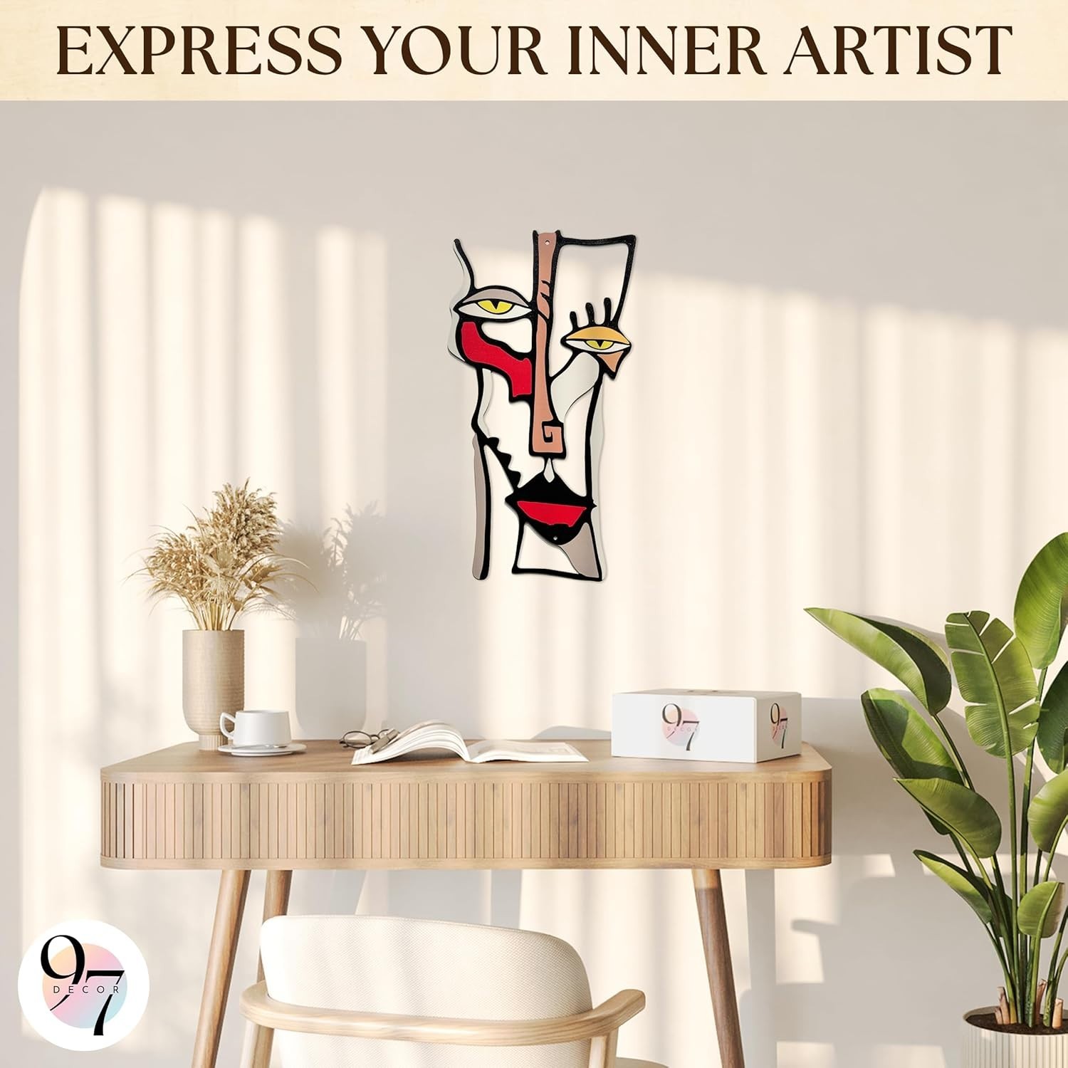 Minimalist Metal Wall Art for Living Room – Pablo Picasso Wall Art Abstract Scul