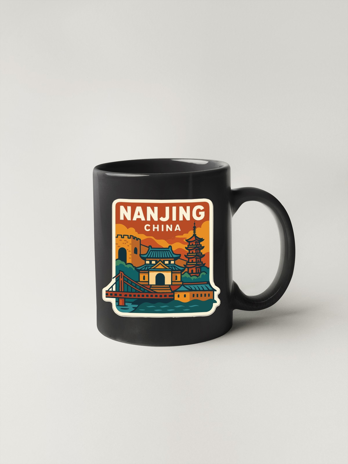 Nanjing China Sticker Decal Vinyl Die-Cut City Skyline Landmark Design