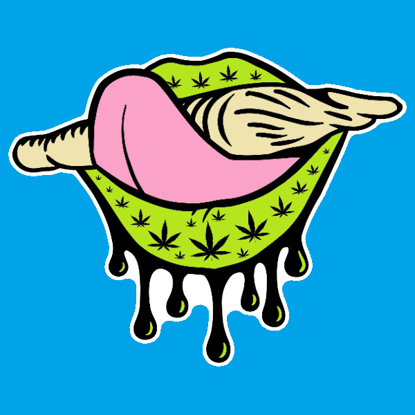 Green Weed Joint Sticker Weatherproof Vinyl Lips 420 Pot Cannabis Laptop UV Safe