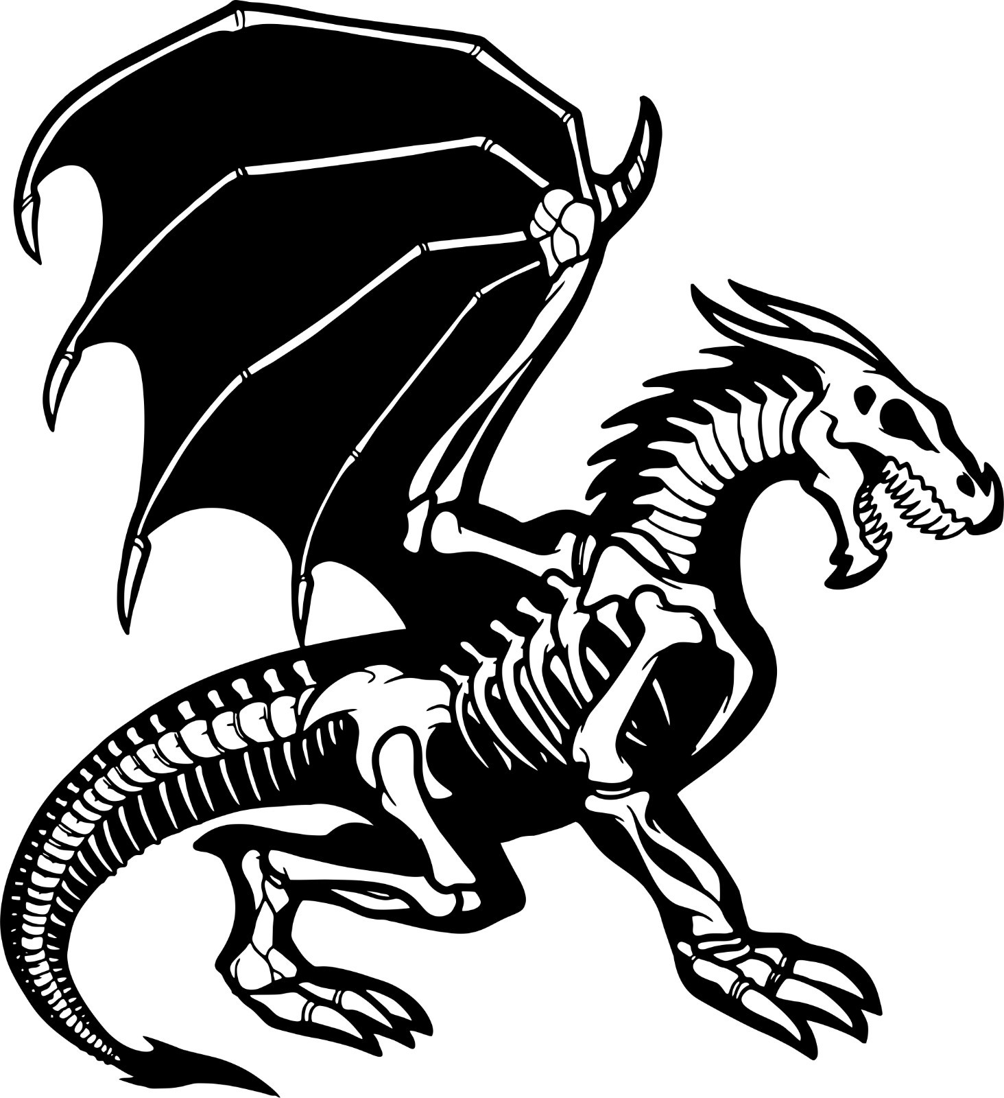 Dragon Skeleton Creature Monster Car Truck Window Laptop Vinyl Decal Sticker