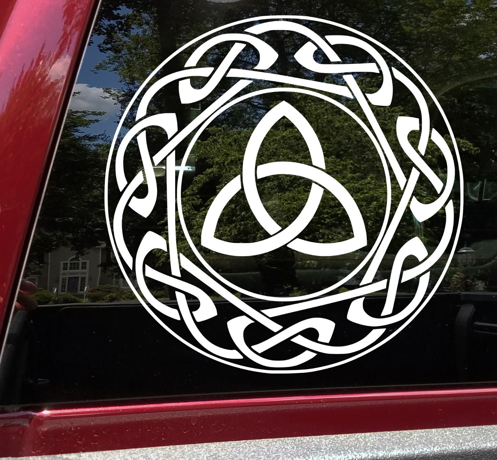 Celtic Knot Circle with Trefoil Vinyl Decal | Triquetra Trinity Knot | Die Cut