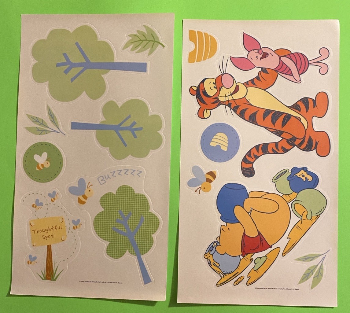Disney Winnie The Pooh 4 Wall Decal Decor Stickers Set Peel Stick Remove