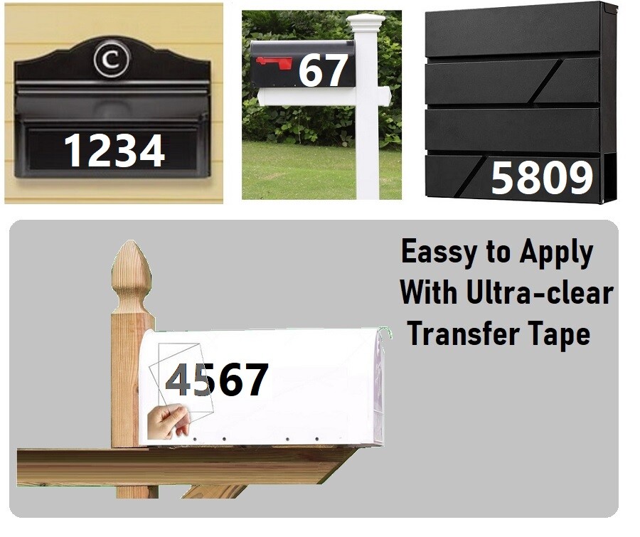 Mailbox Address locker Numbers Decal Sticker Window Door Wall Sign EBRIMA FONT