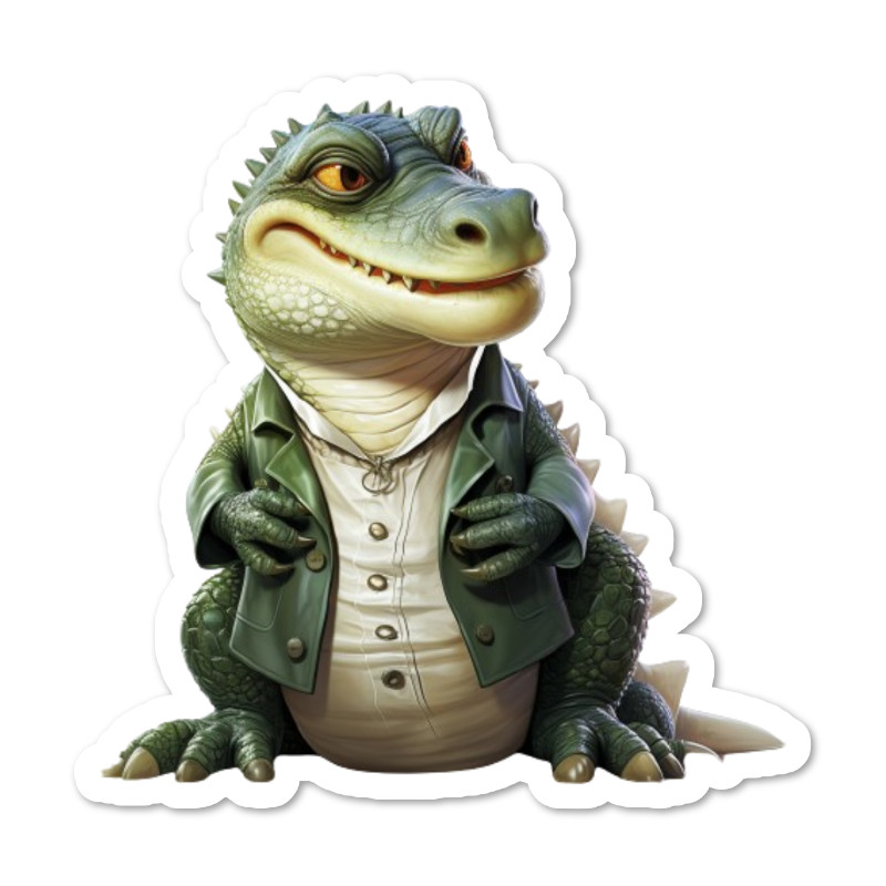 Alligator Vinyl Sticker, Wildlife, Water Resistant, Laptop, Water Bottle