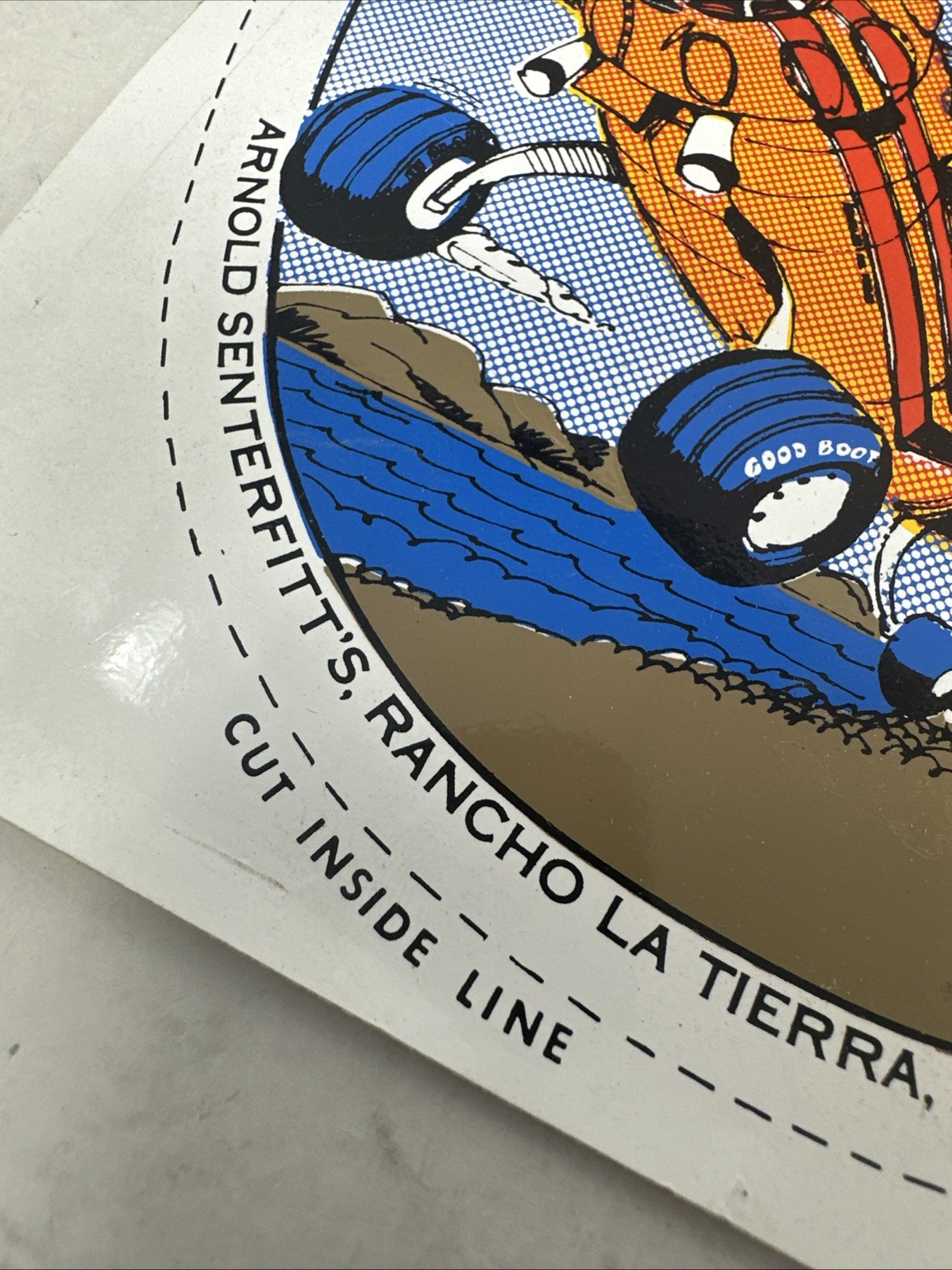 Vtg Baja Bush Pilot Blue Sticker Decal Arnold Senterfitt Airplane 7.5" Very Rare